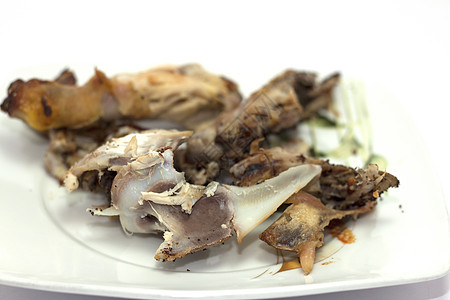 鸡骨头食物鸡腿白肉废饭大腿剩饭剩菜褐色皮肤营养图片