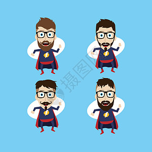 超级超级英雄漫画力量眼镜男人戏服帮助男性小说英雄卡通片救援图片