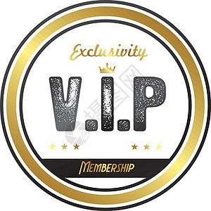 VIP标签vip会员徽章特权标签公司组分贵宾艺术创始人卡片俱乐部成员插画