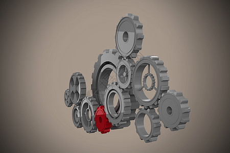 齿轮和轮轮复合图像计算机车轮灰色插图机械绘图机器背景图片