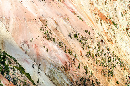 黄石公园大峡谷详细风景岩石环境自然彩色瀑布溪流薄雾空气地热假期图片