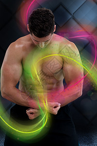健体建筑者装扮的复合图像小号运动服房间数字粉色身体踪迹体质调子阴影图片