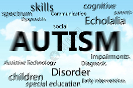自闭症综合图象父母一个字损伤社会模仿语特殊教育光谱图片