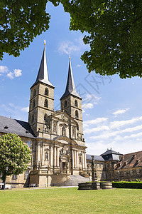 圣迈克尔班伯格修道院文化城市历史性旅游纪念碑教会地标蓝色建筑学世界图片