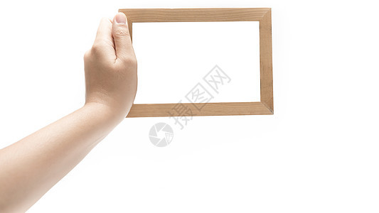 手持相片框空白画廊正方形拇指女士棕色框架艺术手指照片图片
