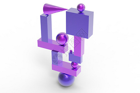 颜色中的抽象几何结构插图长方形框架正方形场景技术圆圈紫色电脑建筑学图片