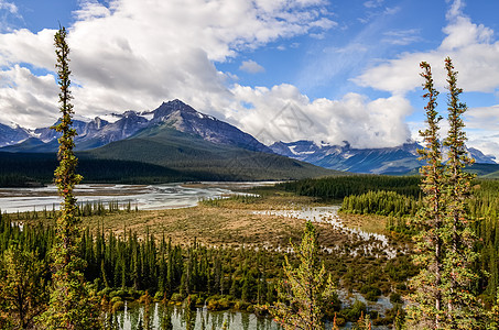 加拿大洛基山河流和蒙塔斯的景观图景图片