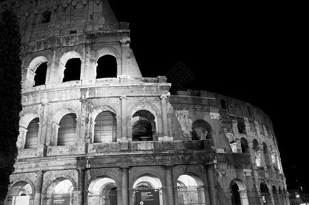 夜间的caliseum历史性建筑旅行竞技场帝国纪念碑地标拱门体育场吸引力图片