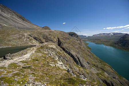 挪威约顿海明国家公园全景岩石公园国家天空蓝色场景旅行土匪远足图片