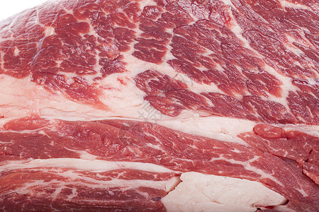 白色背景上新鲜的牛肉肉切片生产餐厅美食食物红肉大理石纹屠宰场饮食脂肪餐饮图片