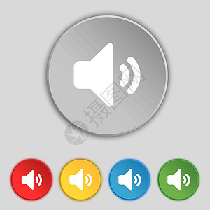 音响音量 声音图标符号 五个平板按钮上的符号 矢量高清图片