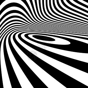黑色和白色抽象条纹背景 光学艺术漩涡技术运动环形打印海浪墙纸魔法风格眩晕图片