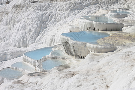 土耳其希拉波利斯的帕穆卡勒自然湖泊旅行旅游地标游客假期岩石盆地洗澡矿物碳酸盐图片