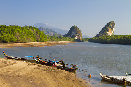 科莱船波纹风暴地标风景海浪森林沼泽红树运河叶子图片