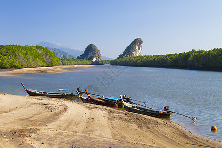 科莱船风景流动运河天空沼泽石灰石森林衬套红树悬崖图片