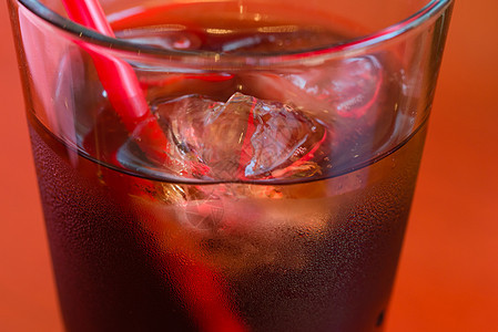 冷可口可乐饮料玻璃稻草苏打杯子图片