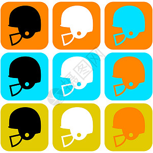 橄榄球头盔按钮危险收藏橙子脑震荡运动黑色徽章卡通片蓝色图片