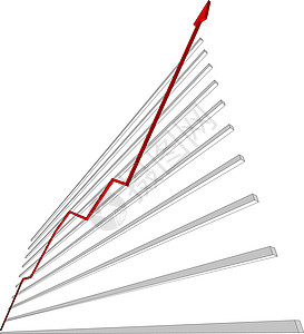 红色曲线图示 矢量插图图片