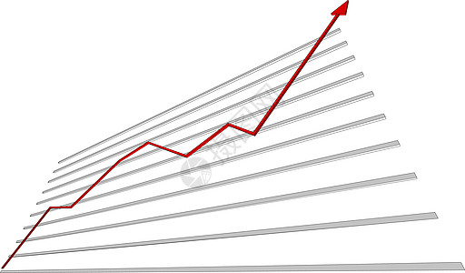 向上显示红色箭头的图表 矢量插图背景图片