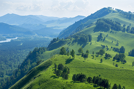 山区地貌草地天空森林旅行蓝色爬坡岩石卡通场景荒野图片