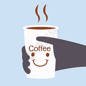 咖啡时间快乐情感杯子插图笑脸微笑休息图片