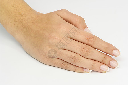 妇女掌手组织卫生手势白色女性皮肤女孩身体皮肤科美甲指甲背景图片
