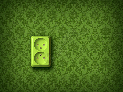 绿色能源概念墙套座花语生态家庭墙纸出口资源环境力量插座背景图片