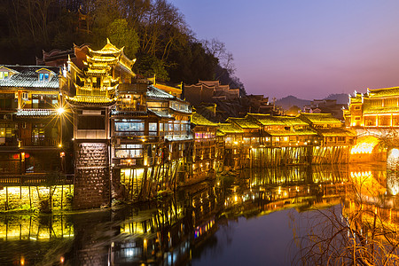 中国远古城镇风港日落文化房子建筑学灯笼目的地外观旅游风光村庄图片