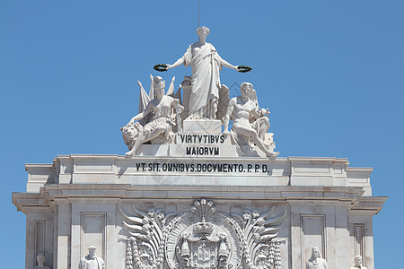 葡萄牙里斯本顶部的雕像建筑雕塑宽慰城市数字勇气历史荣耀天才历史性图片