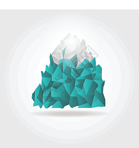 白色背景上的冰山图标 矢量山标志符号图片