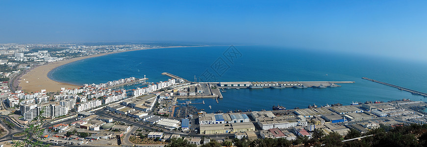 Agadir全景旅游旅行地标海滩海港城市港口海洋图片