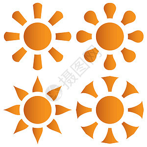 橙色太阳向量背景图片
