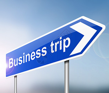 商务旅行概念商业就业蓝色工作插图路标背景图片