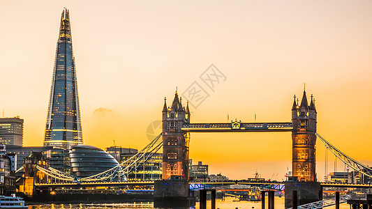 伦敦铁塔大桥和沙石商业场景办公室地标碎片码头建筑旅行建筑物旅游图片