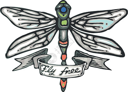 Fly 自由矢量插图背景图片
