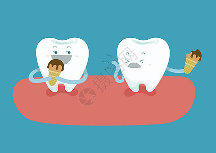 牙齿在吃冰淇淋 但牙太敏感了图片