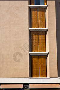 在米拉诺窗口的意大利橙色欧朗巴蒂金属房子切口安全建筑学历史纪念碑百叶帘窗户压缩图片