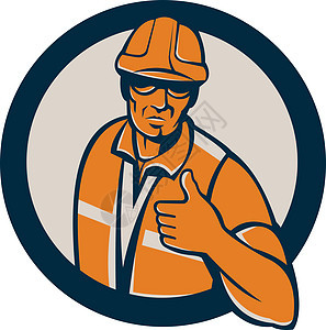 建筑工人缩略图向上环回转工业安全帽零售商圆圈插图男性工人男人艺术品图片
