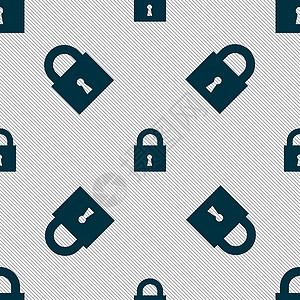 特写的锁图标标志 具有几何纹理的无缝模式 韦克托网络隐私代码秘密入口合金挂锁防火墙网站电脑图片