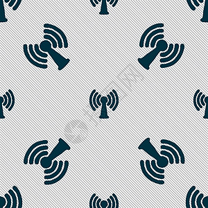 Wifi 互联网图标符号 无缝模式与几何纹理 矢量插图概念电脑网站技术信号路由器想法上网车站图片