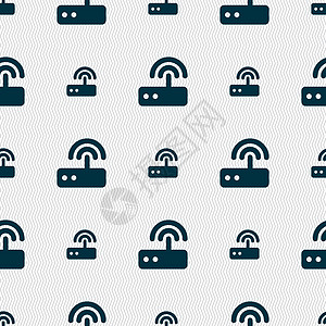 Wifi 路由器图标符号 无缝模式 带有几何纹理 矢量服务器互联网电讯数据金属网络网关插图局域网中心图片