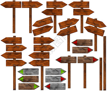 带有极地的一组方向木质标志广告收藏旅游木板插图交通木头团体乡村冒险图片