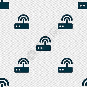 Wifi 路由器图标符号 无缝模式 带有几何纹理 矢量数据数字局域网电讯网络电脑中心插图技术防火墙图片