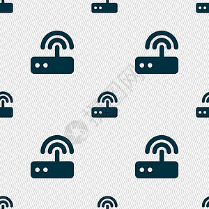 Wifi 路由器图标符号 无缝模式 带有几何纹理 矢量网关插座数据速度技术电子安全局域网网络硬件图片