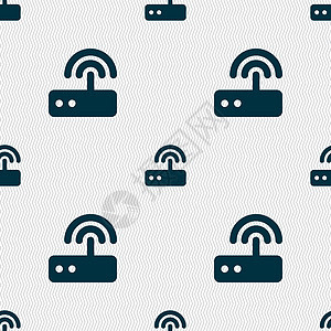 Wifi 路由器图标符号 无缝模式 带有几何纹理 矢量网关插座数据速度技术电子安全局域网网络硬件图片