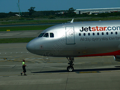 澳大利亚悉尼机场喷气星飞机背景