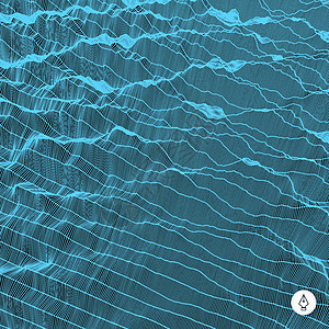 网格背景摘要 水面 矢量图波纹技术活力海洋科学格子网络波浪状插图协会图片