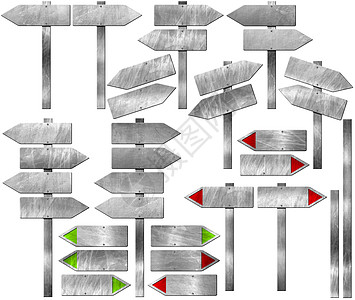 带有极地的一组方向金属符号图片