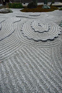 日本岩石花园艺术花园文化岩石寺庙圆圈背景图片