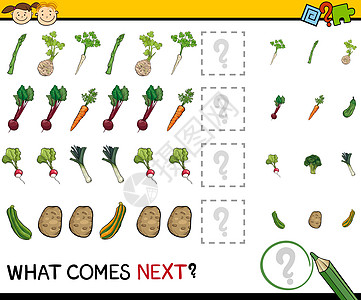 接下来的游戏卡通谜语顺序学习插图解决方案测验孩子们绘画健身房学校图片